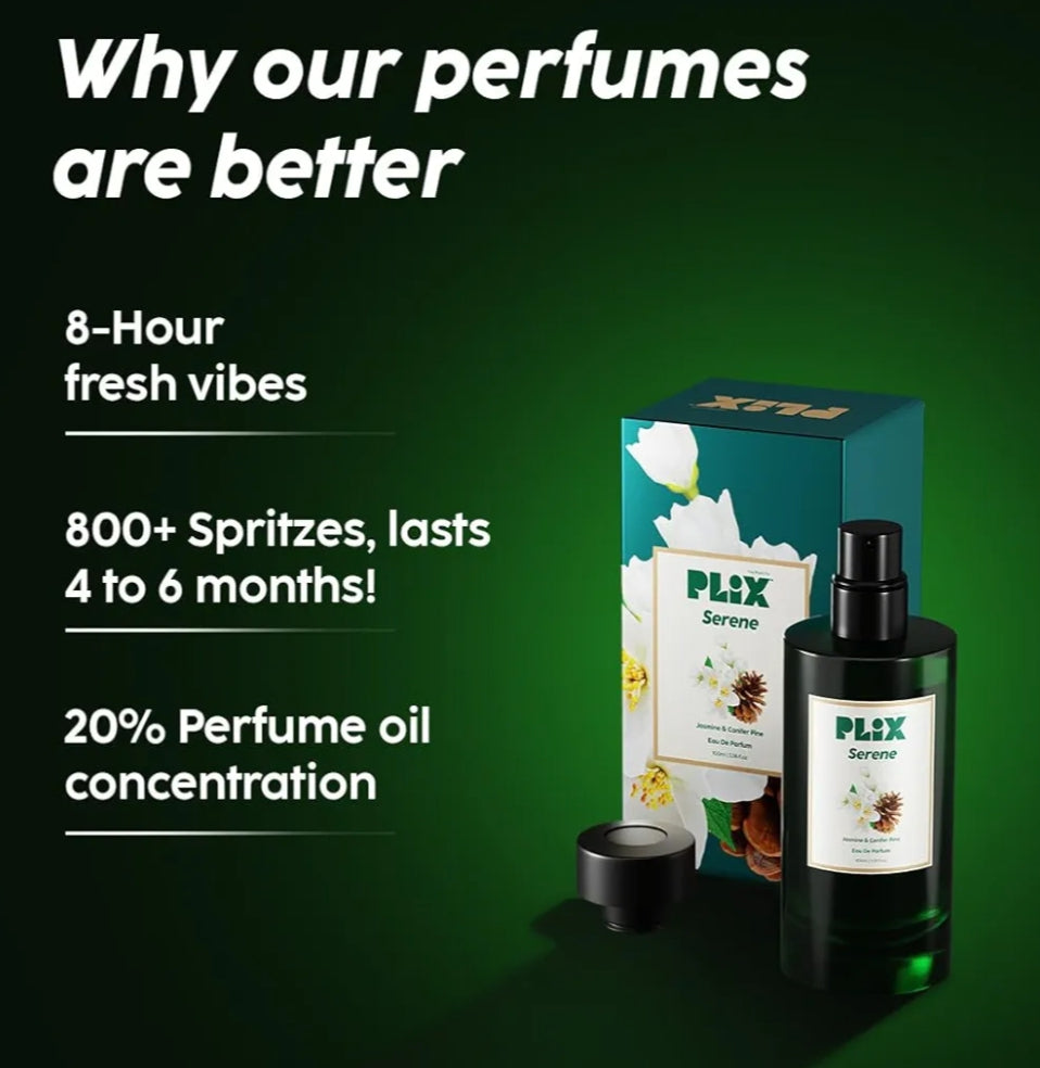 Perfumes & Deodorants- PLIX Serene Jasmine & Conifer Pine Perfume 100ml