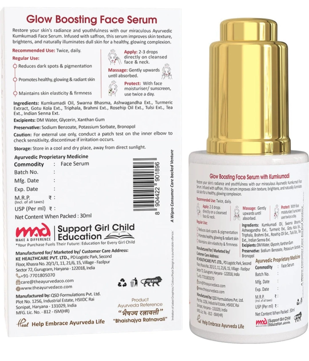 Face Serum- T.A.C Ayurvedic Glow Boosting Face Serum with Kumkumadi & Saffron 30ml