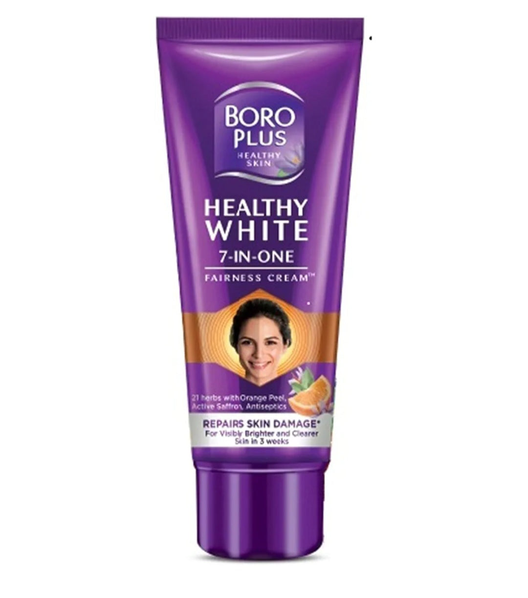 Brightening & Glowing Cream- BORO PLUS Healthy White 7-in-1 Fairness Cream enriched with 21 Herbs like Orange Peel, Active Saffron, Antiseptics - 25gm