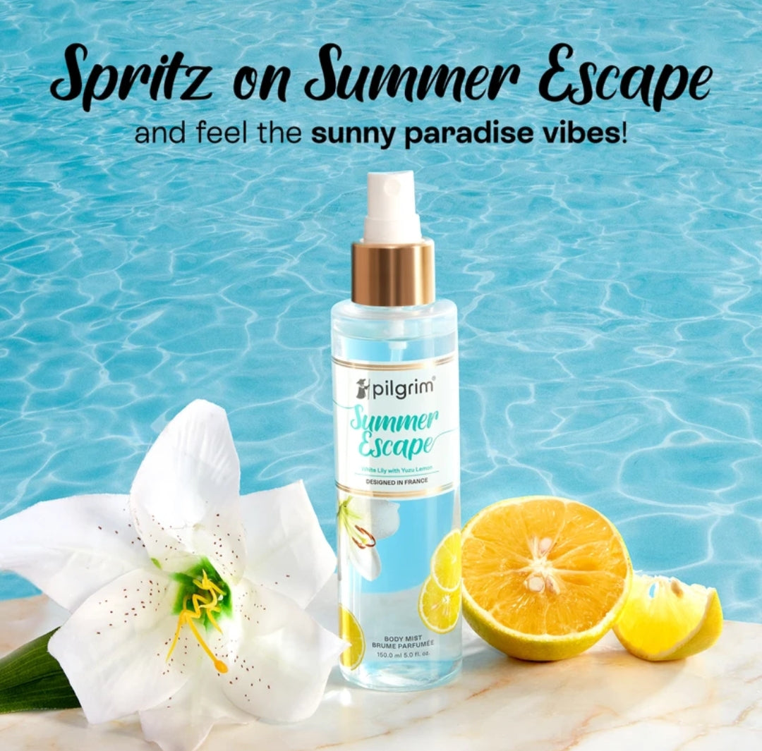 Perfumes & Deodorants- PILGRIM Summer Escape Body Mist with White Lily and Yuzu Lemon 150ml