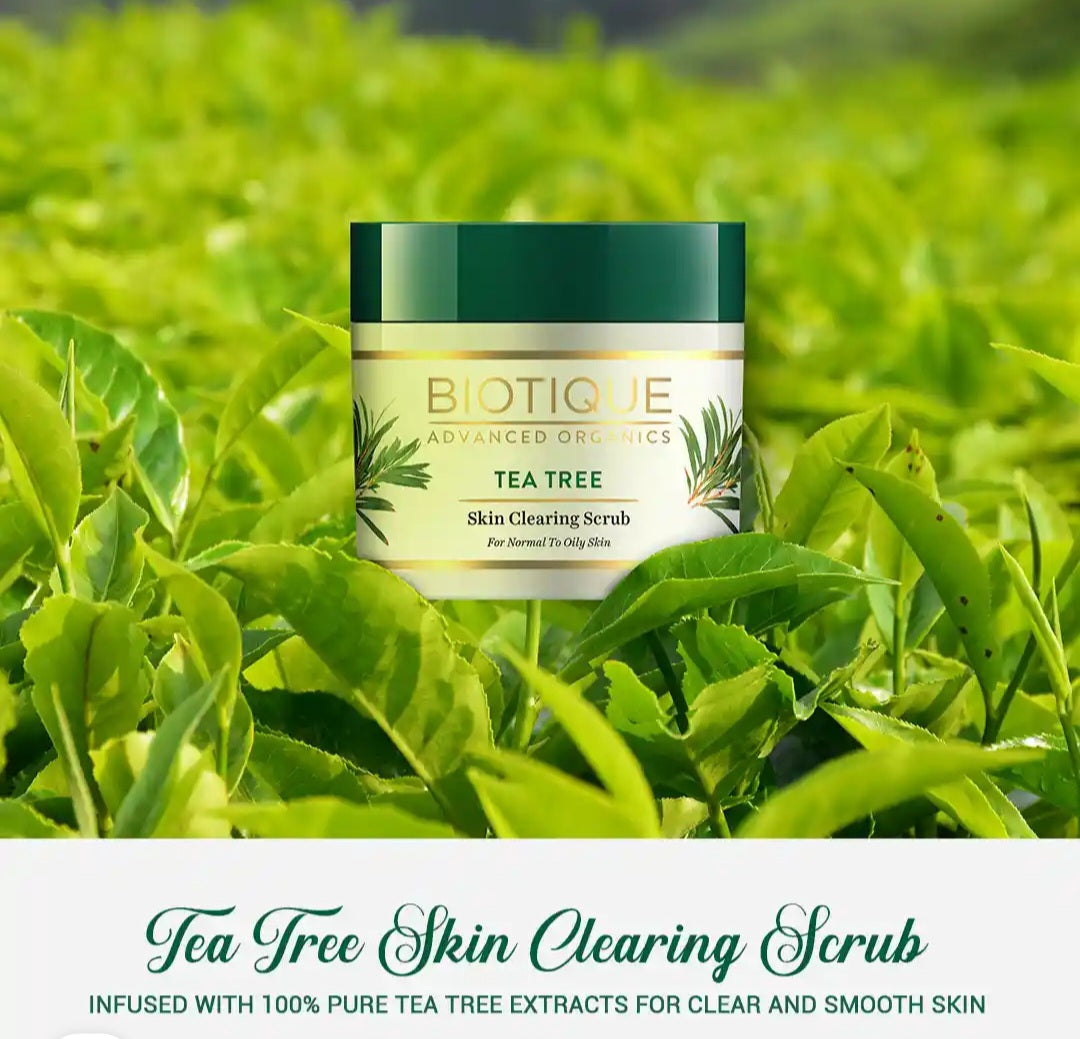 Face Scrub- Biotique Advanced Ayurveda Tea Tree Skin Clearing Scrub 50gm
