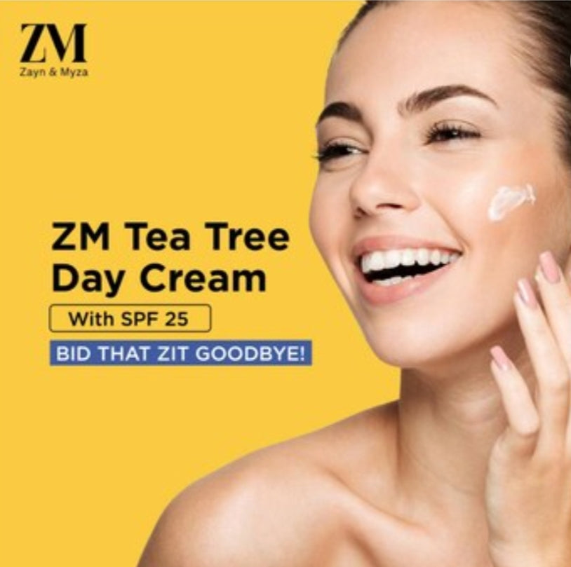 Face Day & Night Cream- Zayn & Myza (ZM) Tea Tree Day Cream with SPF-25 which Prevents from Pimples 50gm