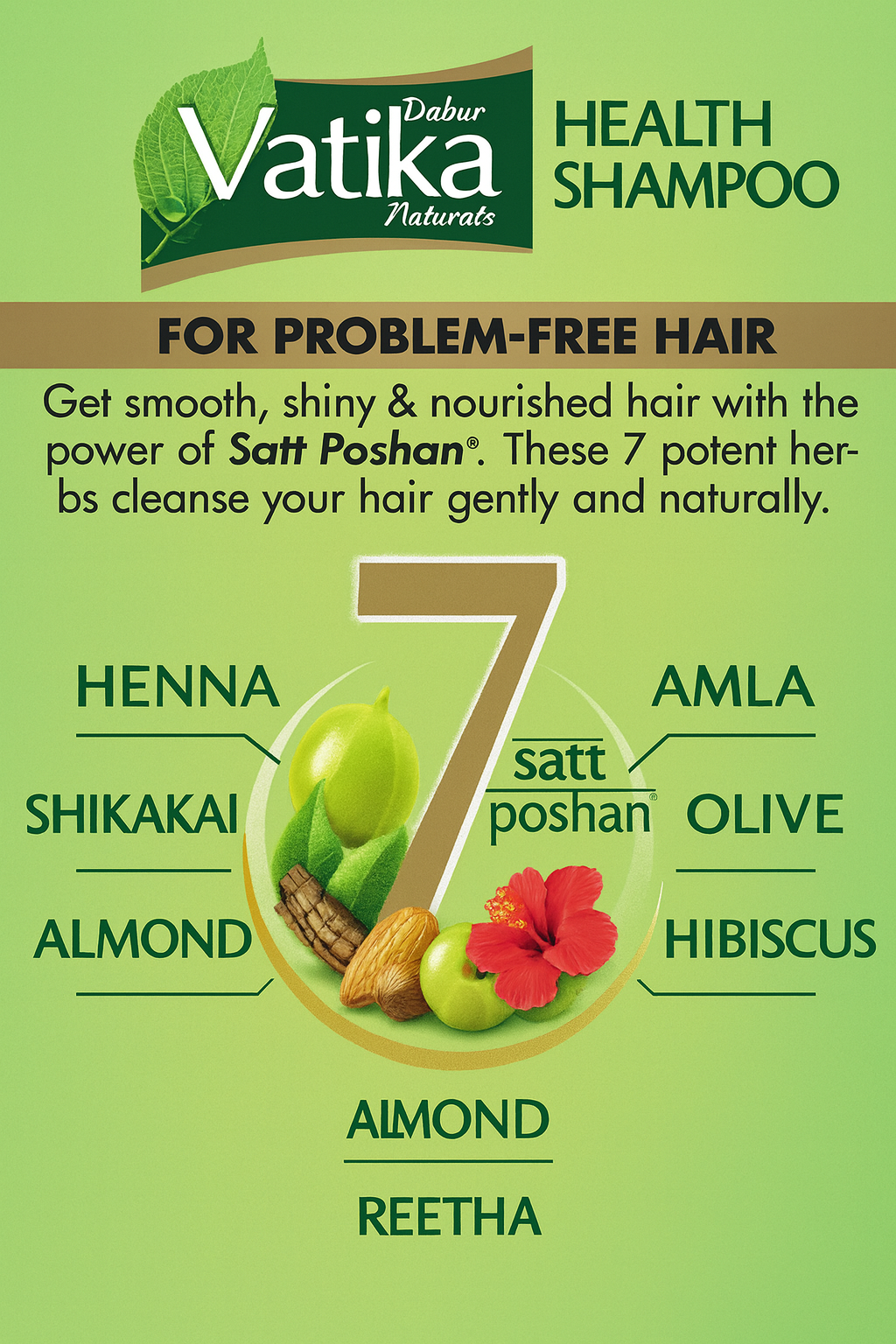 Hair Shampoo- Dabur Vatika Health Shampoo, 640ml