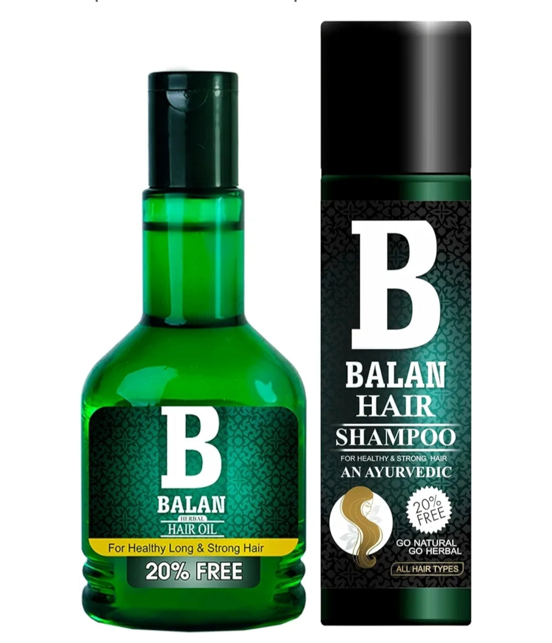 Hair Oil & Shampoo Combo- Balan Ayurvedic Hair Oil 120ml (100 ml + 20ml Free) & Balan Ayurvedic Hair Shampoo 120ml (100 ml + 20ml Free)