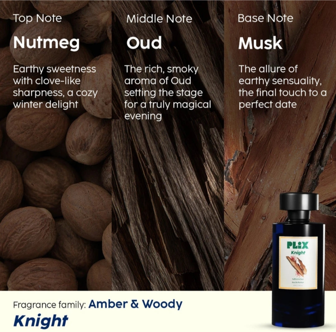 Perfumes & Deodorants- PLIX Knight Saffron & Oud Perfume 100ml