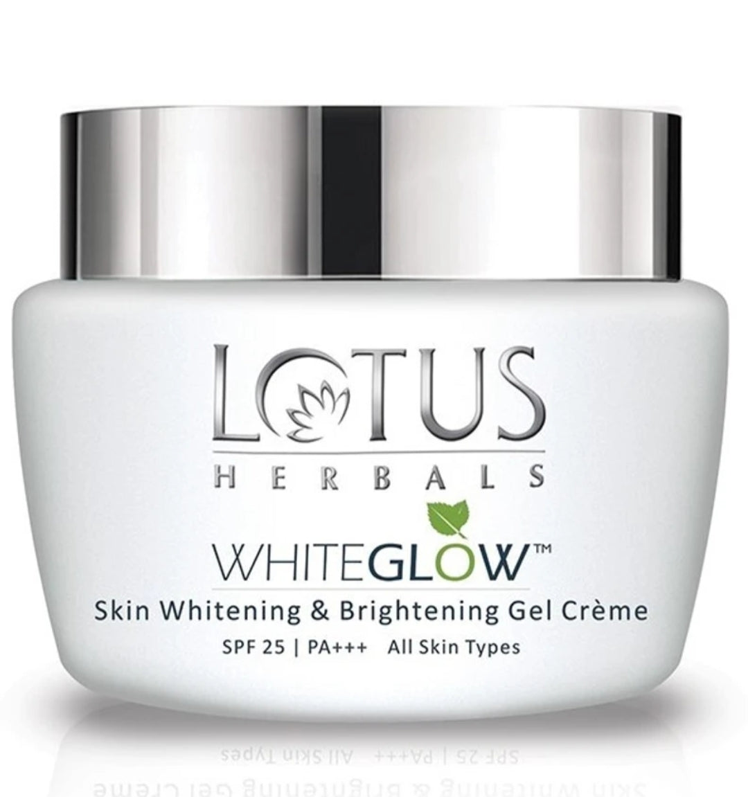 Brightening & Glowing Cream- Lotus Herbals Whiteglow Skin Whitening & Brightening Gel Creme with SPF 25 PA+++ 60gm
