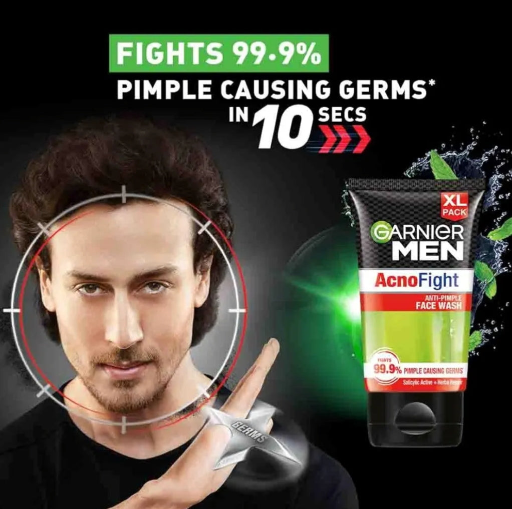 Face Wash- GARNIER MEN Acno Fight Anti-Pimple Face Wash with Salicylic Acid 100gm