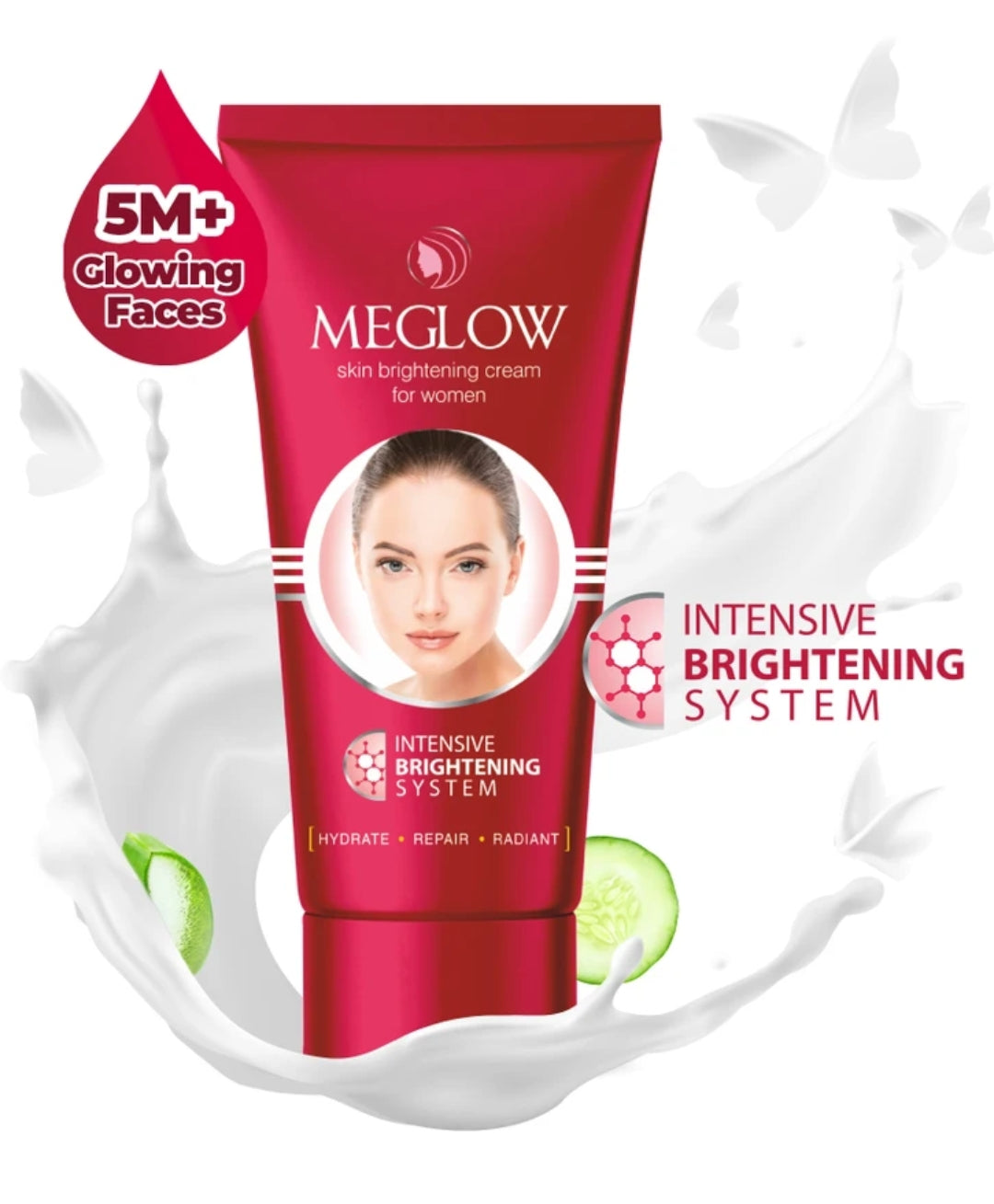 Brightening & Glowing Cream- MeGlow Skin Brightening Cream for Women. An Intensive Brightening Cream which Hydrates, Repairs and Radiance the Skin - 50gm