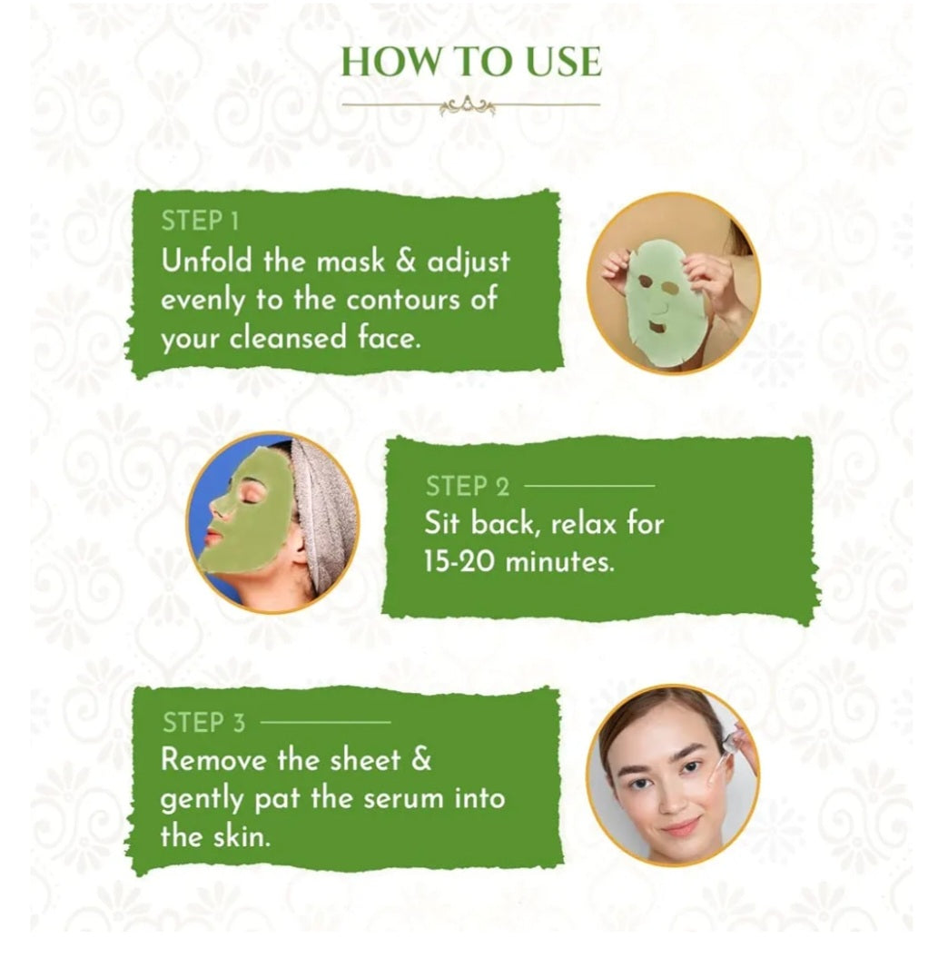 Face Sheet Mask- Khadi Essentials Neem Sheet Mask with Tea Tree for Acne & Spot Control 25ml