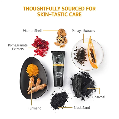 Face Scrub- Bombay Shaving Company's Sulphate Free & Paraben Free Charcoal Face Scrub which Eliminates Blackheads and Removes Dead Skin 45gm