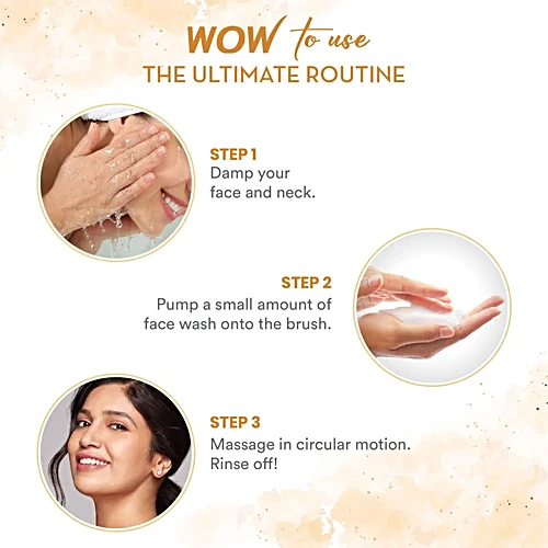 Face Wash- WOW UBTAN Foaming Face Wash Enriched with Chickpea Flour, Turmeri, Saffron, Almond Extracts, Rose Water and Sandalwood Oil 150ml