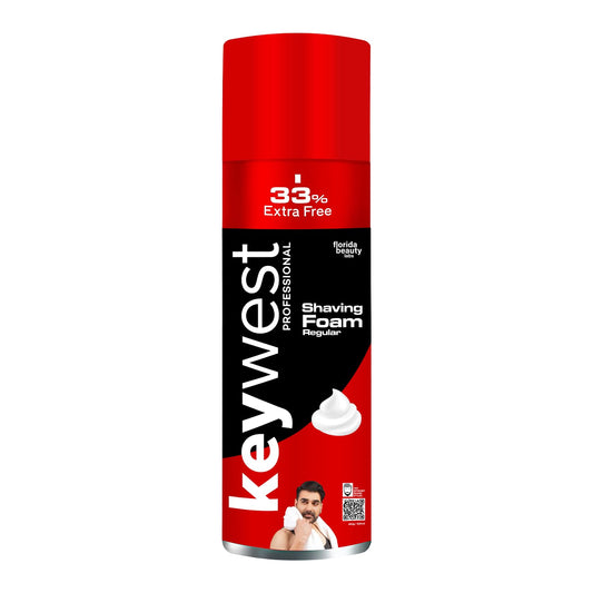 Shaving Foam- Keywest Professional's Regular Shaving Foam Enriched with Tea Tree Oil, Vitamin E & Aloevera for All Skin Types - 400ml (including 33% Extra Free)