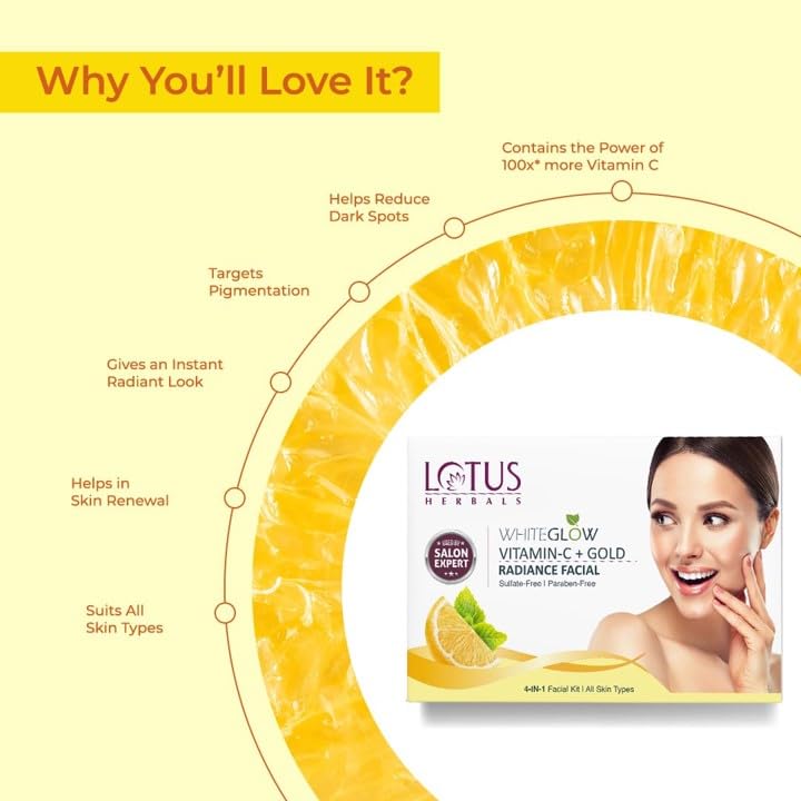 Facial Kit- Lotus Herbals WhiteGlow Vitamin-C Single Facial Kit 57gm