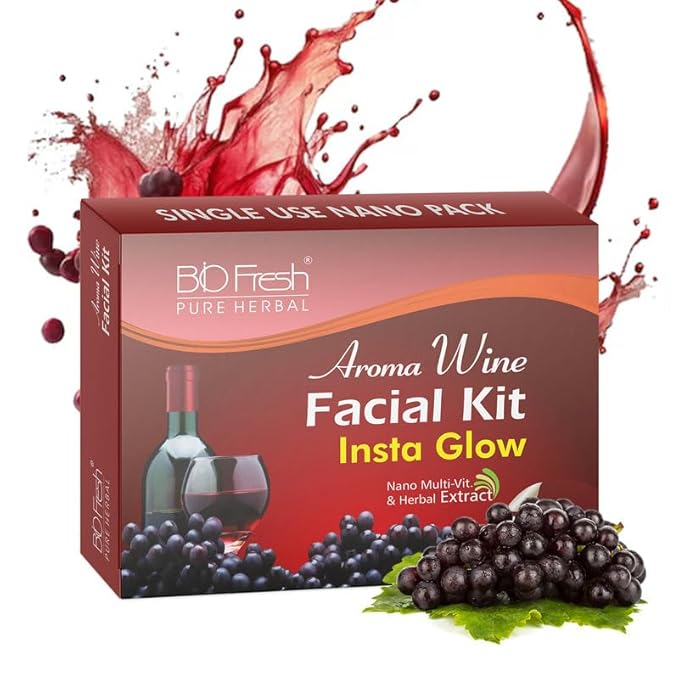 Facial Kit- BIO-FRESH HERBAL'S Wine Facial Kit 46gm (Single Use Nano Pack)