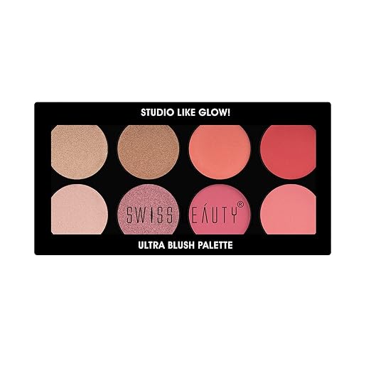 Makeup Blusher- Swiss Beauty Ultra Blush Palette with highly blendable shades 16gm
