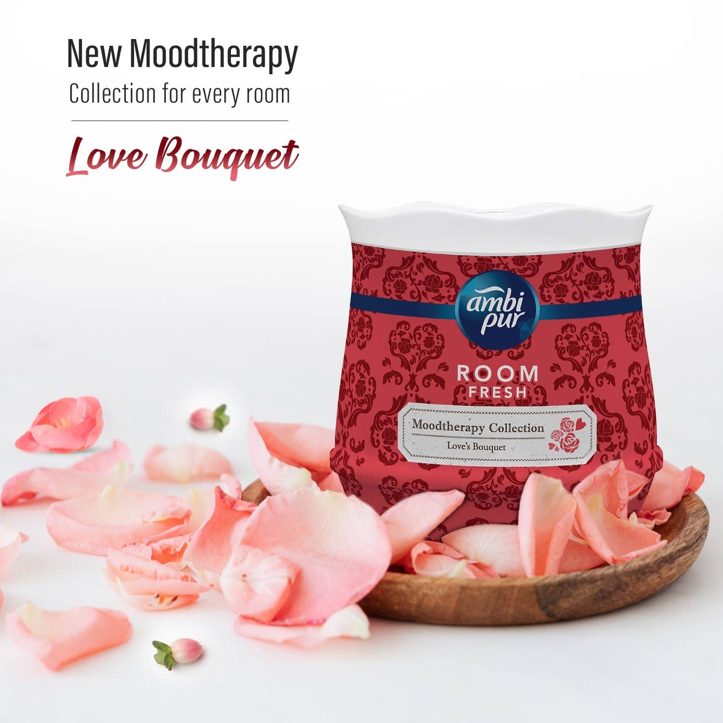 Ambi Pur MoodTherapy collection Room Fresh Gel, Love's Bouquet - Rose, 180 g