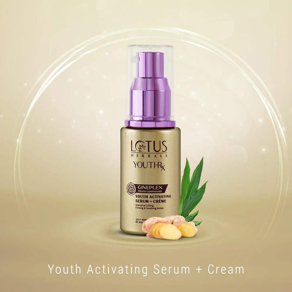 LOTUS HERBAL YouthRx Youth Activating Serum + Cream Anti-Ageing | Gineplex Youth Compund