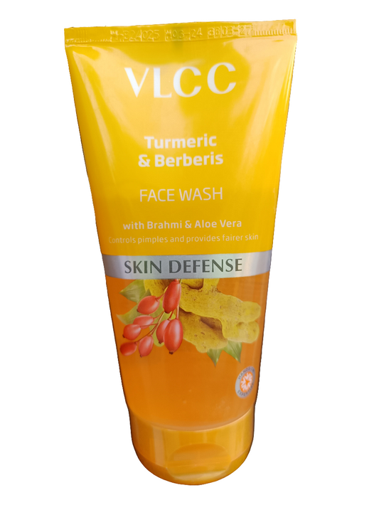 Face Wash- VLCC Turmeric & Berberis Skin Defence Face Wash with Brahmi and Aloe Vera which Controls Pimples and Provides Fairer Skin 150ml