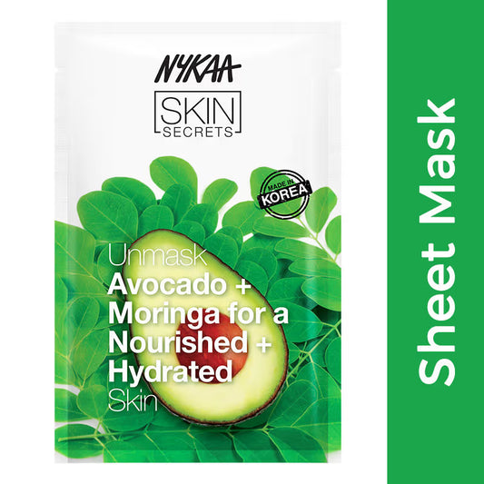 Face Sheet Mask- Nykaa Natural Skin Secret's Avocado & Moringa Sheet Mask For Nourished & Hydrated Skin (20ml)