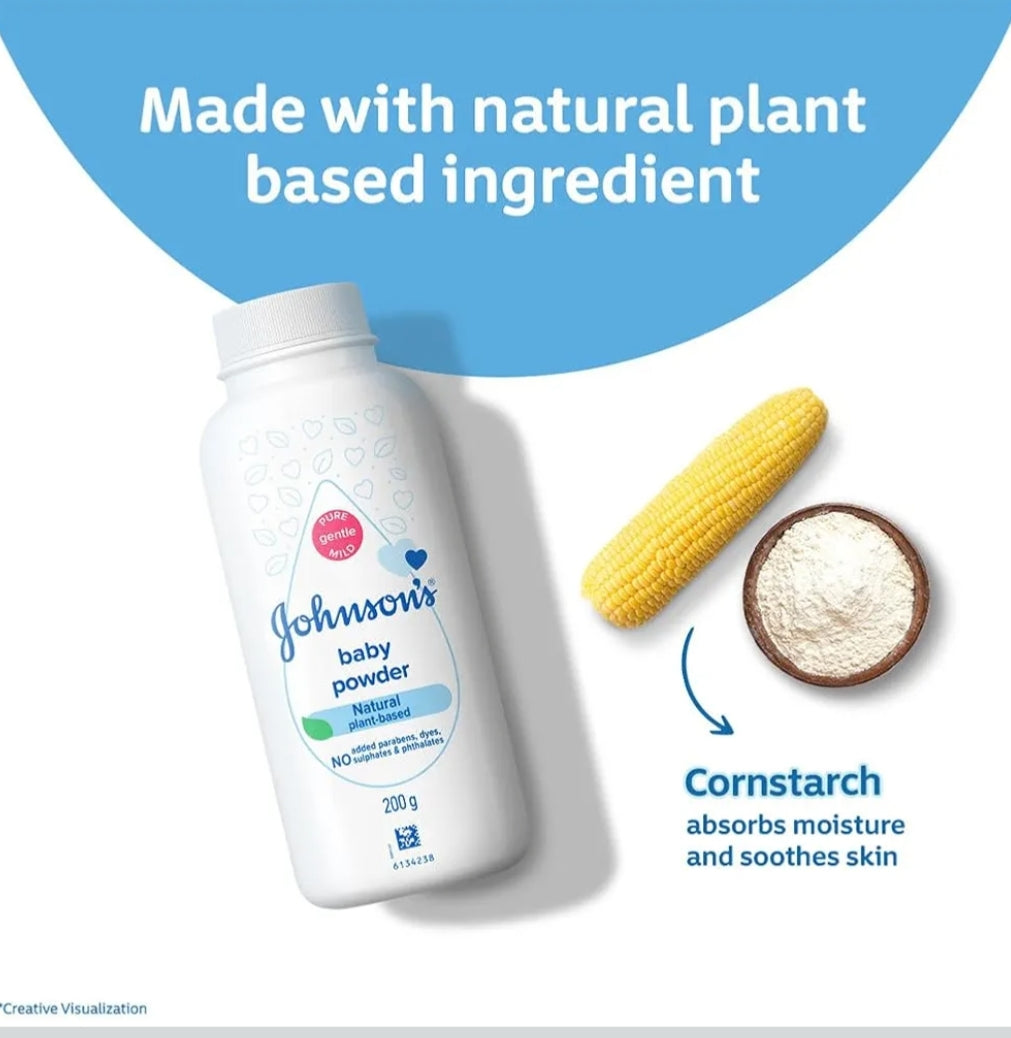 Baby Care Products- Johnson's Natural Plant Based Baby Powder 200gm