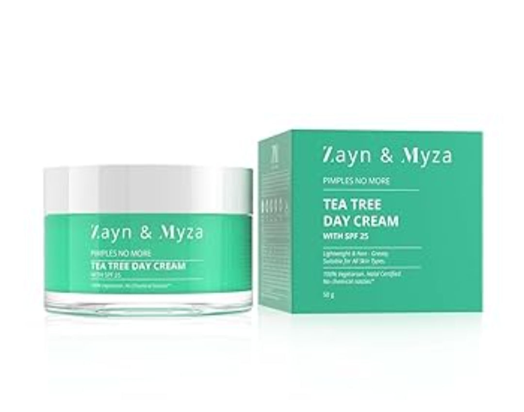 Face Day & Night Cream- Zayn & Myza (ZM) Tea Tree Day Cream with SPF-25 which Prevents from Pimples 50gm