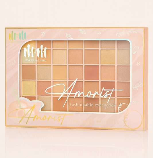 Makeup Eyeshadow- M&M (Makeup & More) Amorist Fashionable Eyeshadow Palette with 54 Nude & Shiny Colours - 56gm