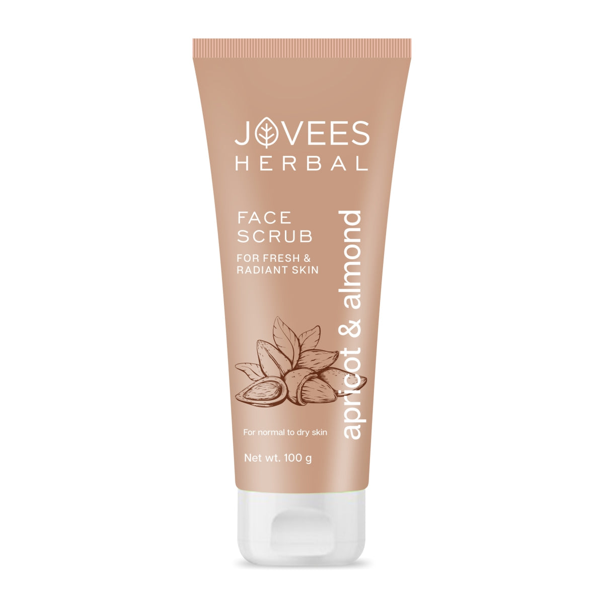 Face Scrub- JOVEES Herbal's Apricot & Almond Face Scrub for Fresh & Radiant Skin usable for Normal to Dry Skin - 100gm