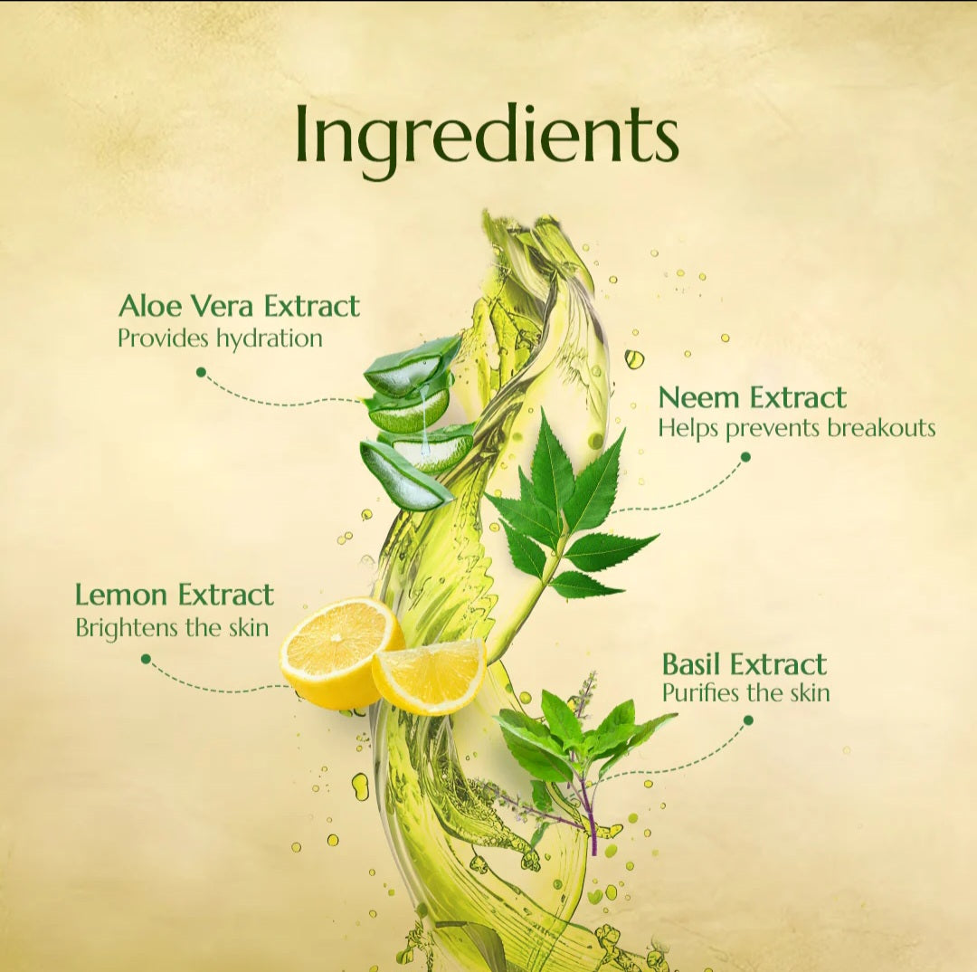 Face Wash- Asta Berry Neem & Aloe Face Wash with Antibacterial & Purifying Properties of Lemon & Basil Extracts 100ml