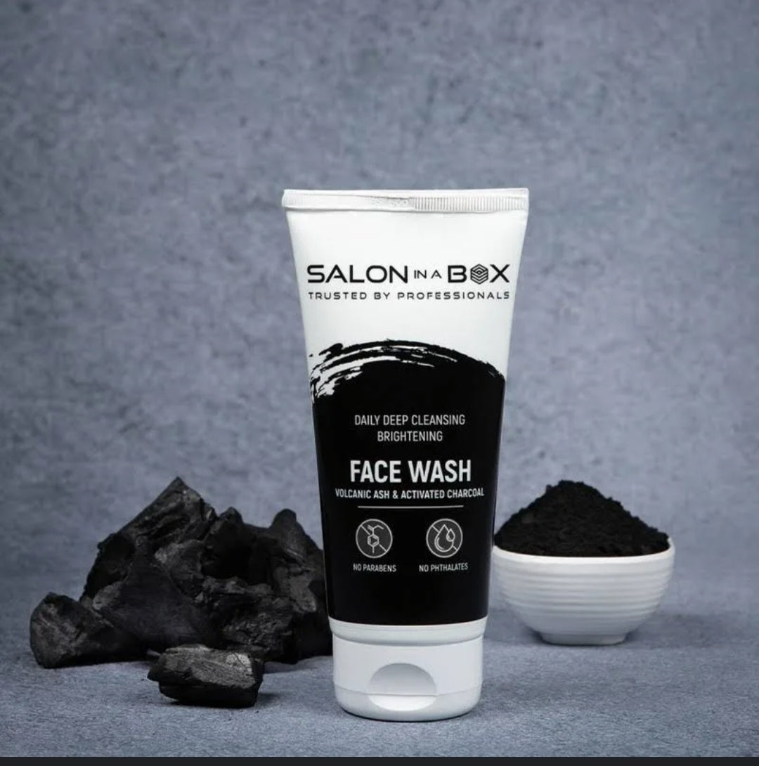 Face Wash- Salon in a Box Daily Deep Cleansing Brightening Face Wash with Volcanic Ash & Activated Charcoal 150ml