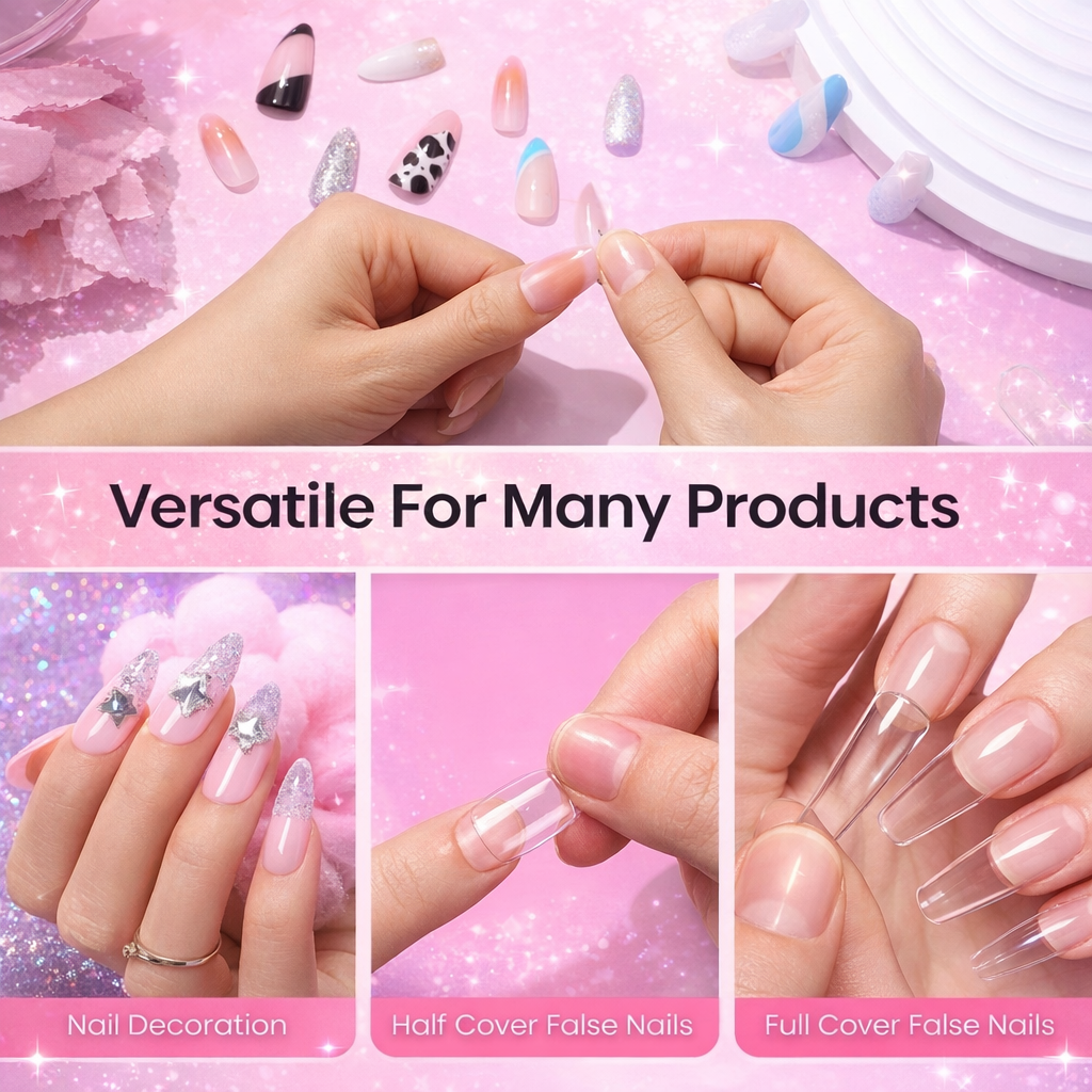 Makeup Nail Glue- GGS Strong Hold Nail Glue with Built-In Brush