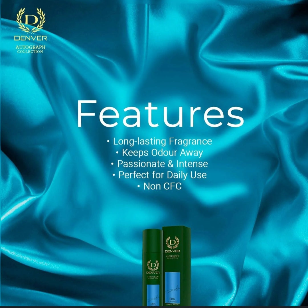 Perfumes & Deodorants- DENVER 'KING' a SRK Autograph Collection Deodorant Body Spray 140ml