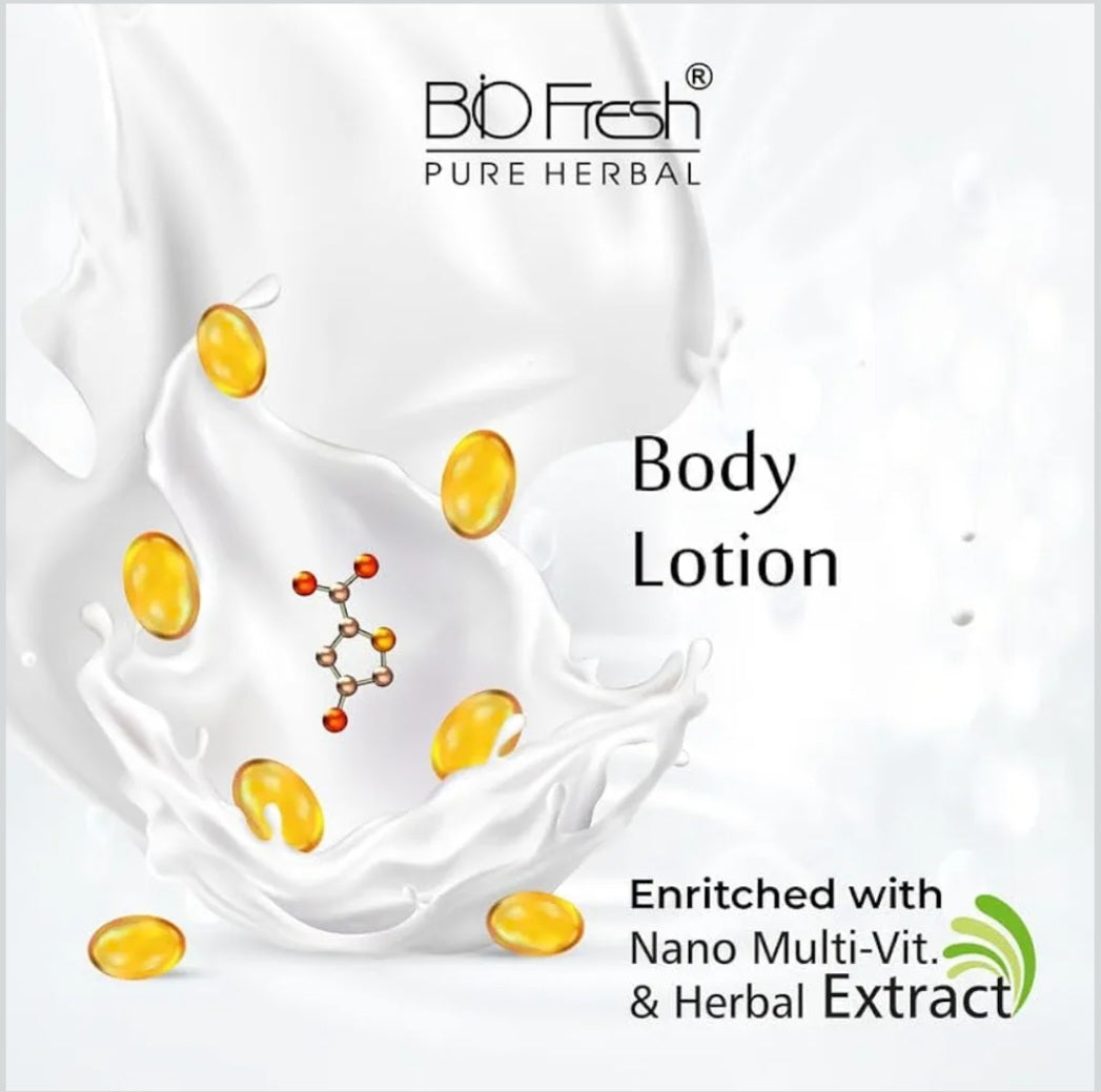 Lotions & Moisturizers- BIO FRESH HERBAL'S Badam & Honey Non-Sticky & Skin Hydrating BodyLotion (24-Hour Moisturizing) 450ml