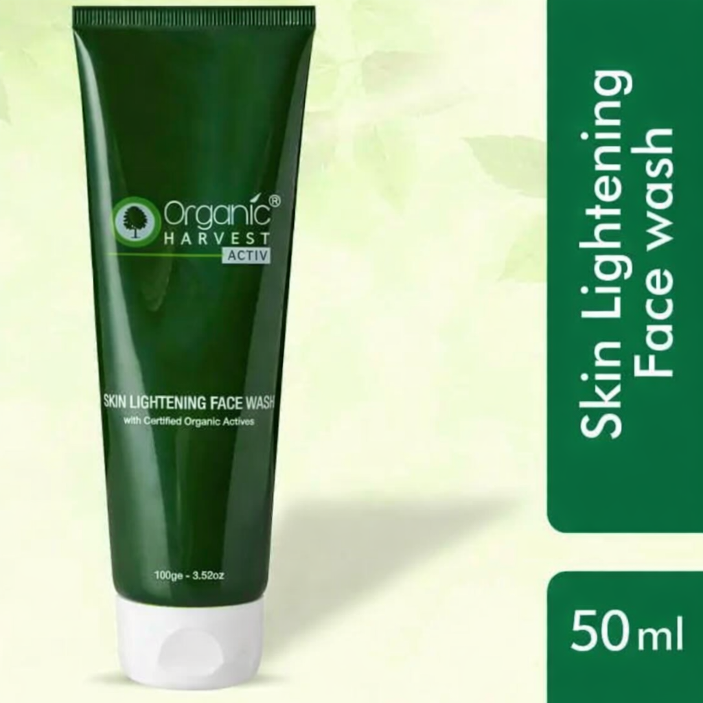 Face Wash- Organic Harvest Active Skin Lightening Face Wash with Certified Organic Actives - 50ml