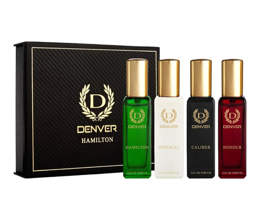 Perfumes & Deodorants- DENVER Exclusive Collection of 4 Magical Long Lasting Perfumes (Hamilton, Imperial, Caliber & Golden Sands) 80ml (20ml each)