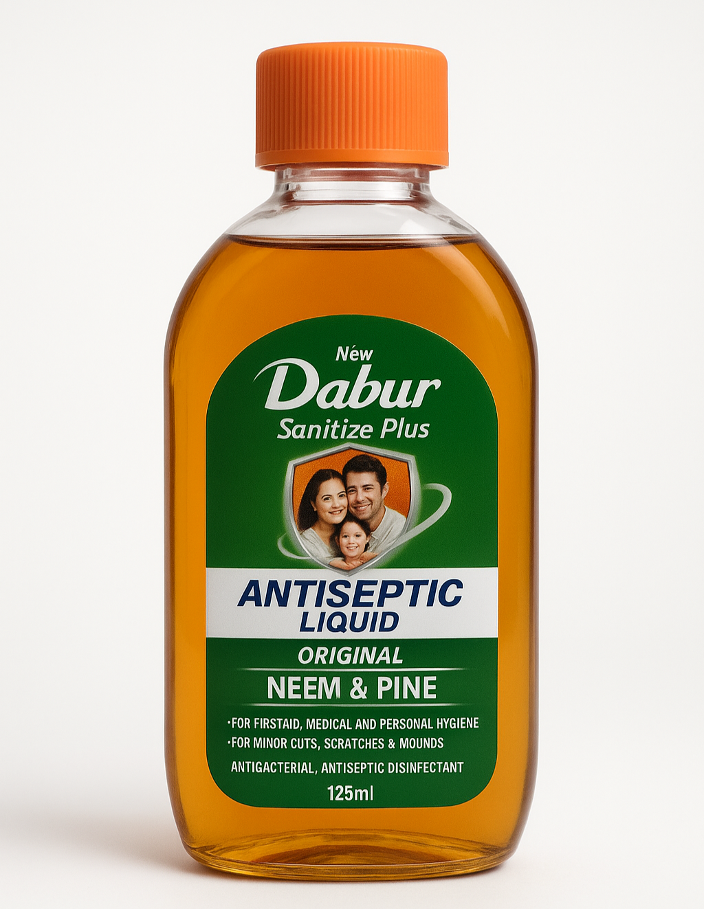 Antiseptic- Dabur Sanitize Plus Antiseptic Liquid with Neem & Pine - 125ml
