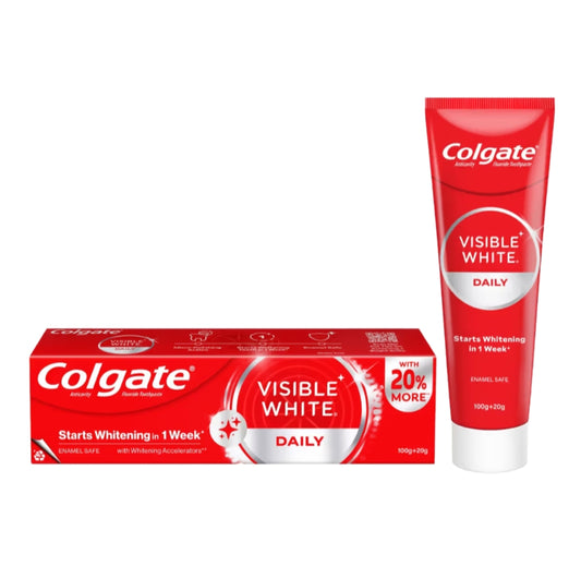 Toothpaste- COLGATE VISIBLE WHITE DAILY ENAMEL SAFE TOOTH PASTE 240 GM (200 GM+40GM Free)