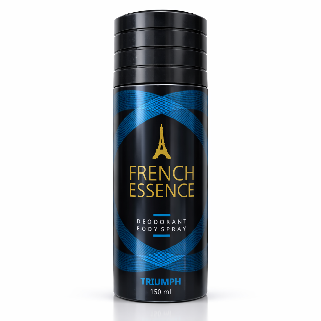 Perfumes & Deodorants- French Essence TRIUMPH Unisex Long-Lasting Deodorant Body Spray with Key Fragrance Notes include Top Notes of Bergamot, Neroli, and Lemon, with Base Notes of Cedarwood and Musk - 150ml