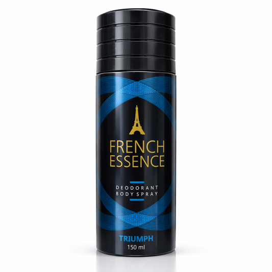 Perfumes & Deodorants- French Essence TRIUMPH Unisex Long-Lasting Deodorant Body Spray with Key Fragrance Notes include Top Notes of Bergamot, Neroli, and Lemon, with Base Notes of Cedarwood and Musk - 150ml