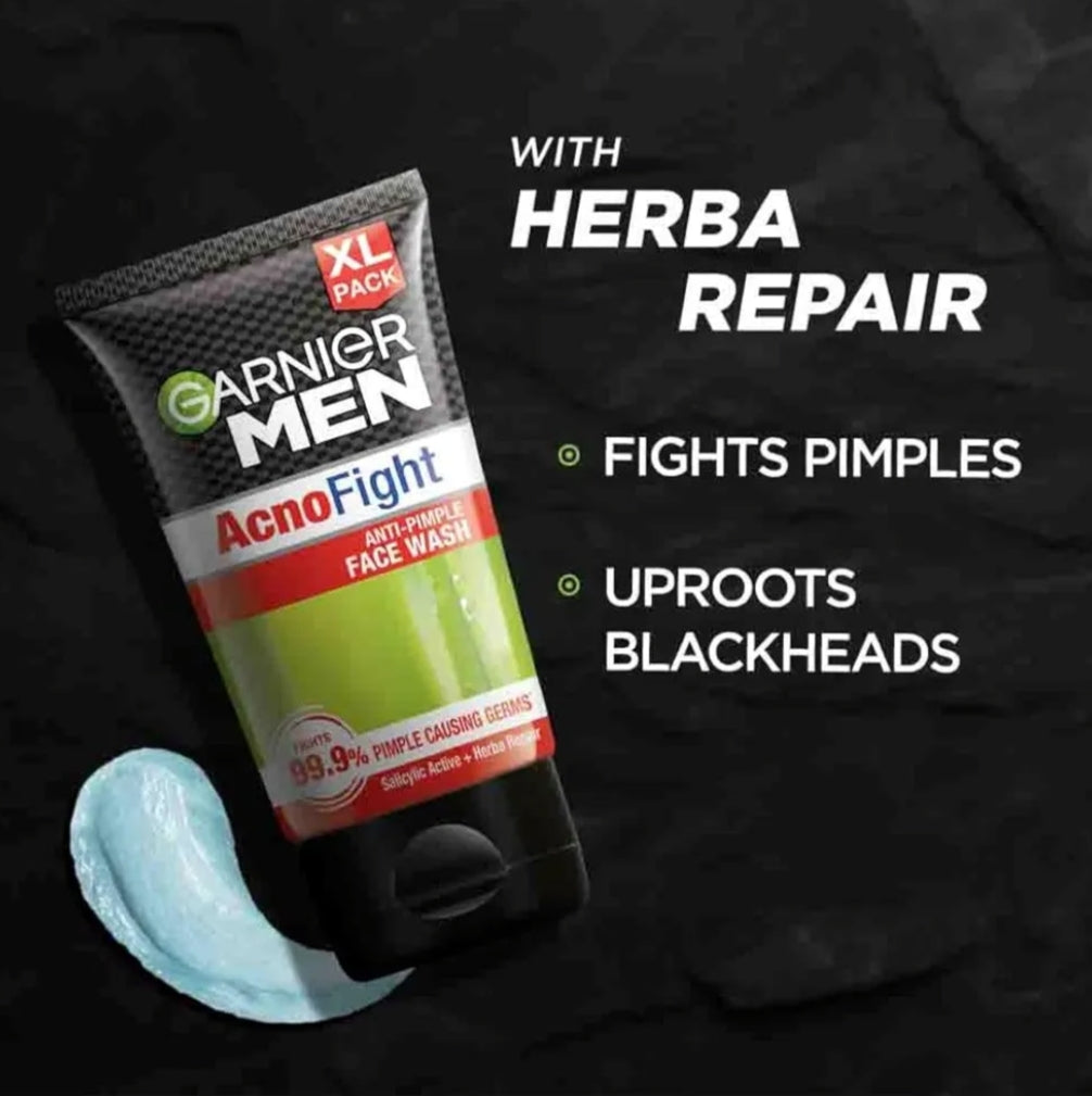 Face Wash- GARNIER MEN Acno Fight Anti-Pimple Face Wash with Salicylic Acid 100gm
