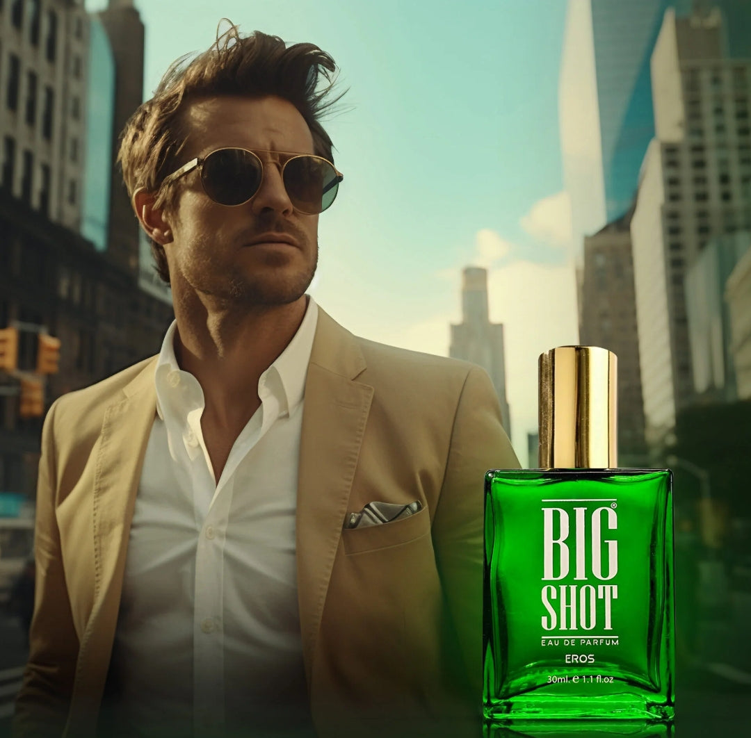 Perfumes & Deodorants- BIG SHOT 'EROS' Long-Lasting Unisex (Men & Women) EDP Perfume with Top Notes of Grapefruit, a Heart of Amber, and a Base of Vetiver - 30ml