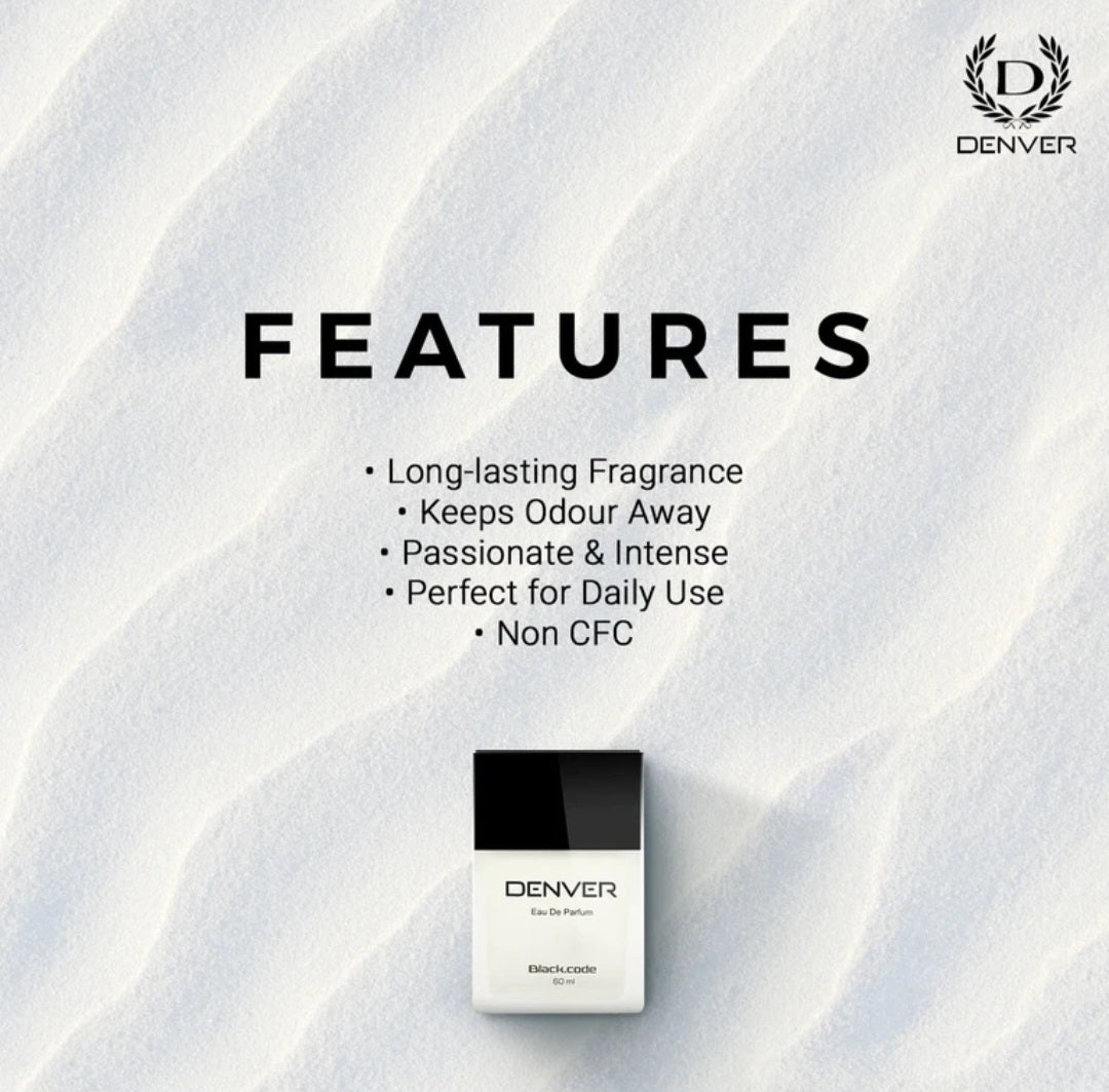 Perfumes & Deodorants- DENVER Black.Code Perfume Natural Perfume Spray 60ml