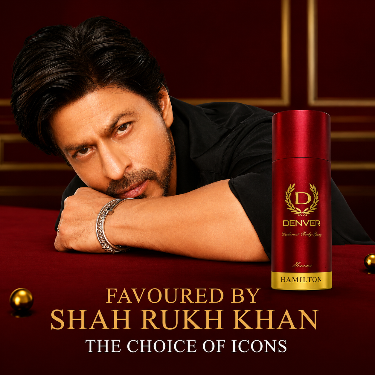 Perfumes & Deodorants- DENVER Hamilton HONOUR  Long-Lasting Deodorant Body Spray for the Real Men, enriched with Fresh Citrus Spicy Notes followed by a Musky Signature with the base of Sandal and Amber - 150ml