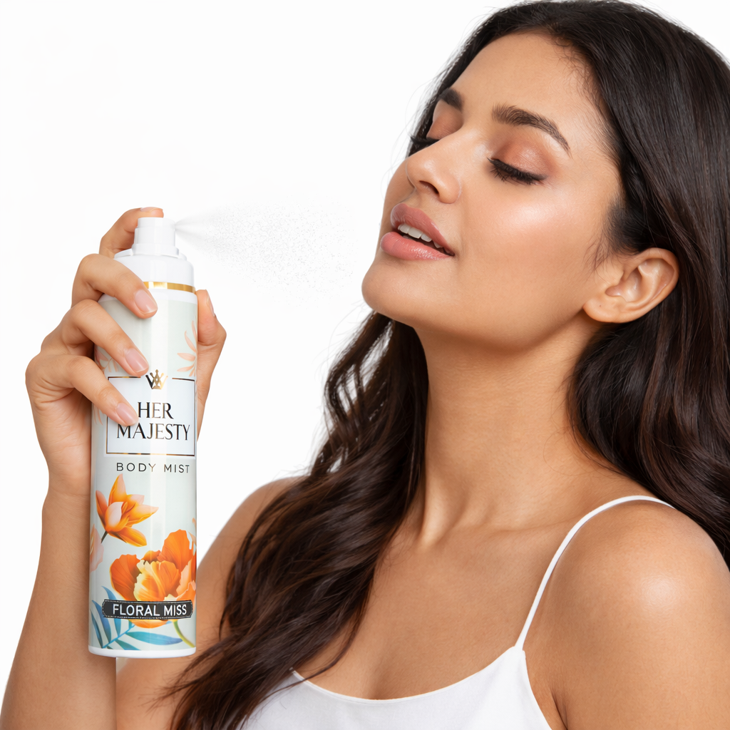 Body Mist- Her Majesty FLORAL MISS Long-Long-Lasting whole day Refreshing Body Mist - 135ml
