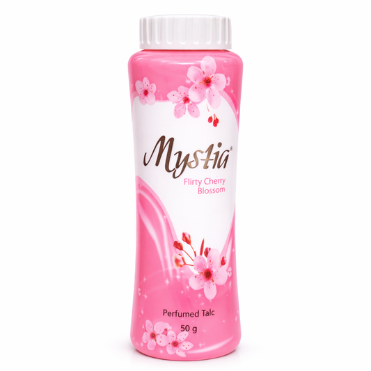 Face & Body Powder- Mystia Flirty Cherry Blossom Perfumed Talc - 50gm