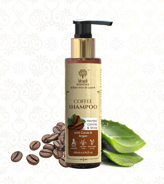 Shampoo and Conditioner- Khadi Natural's Coffee Shampoo with Cocoa & Argan for Shine & Hair Fall Control 200ml