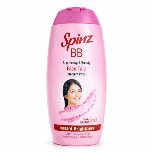 Face & Body Powder- Spinz BB Brightening & Beauty Radiant Pink 2X Lasts Longer Face Talc for Instant Brightness 25gm