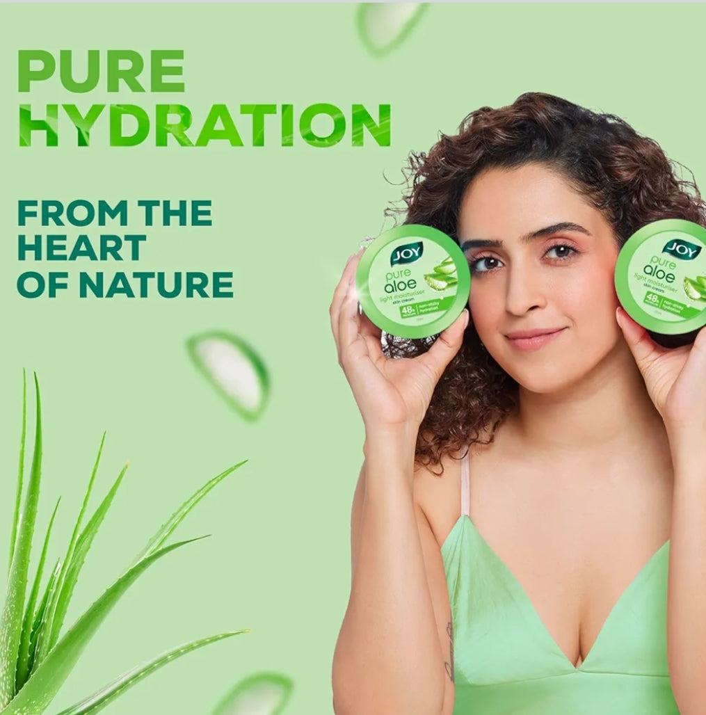 Lotions & Moisturizers- JOY Pure Aloe Light Non-Sticky Moisturiser Skin Cream which Moisturises Your Skin Upto 48 Hours - 100ml