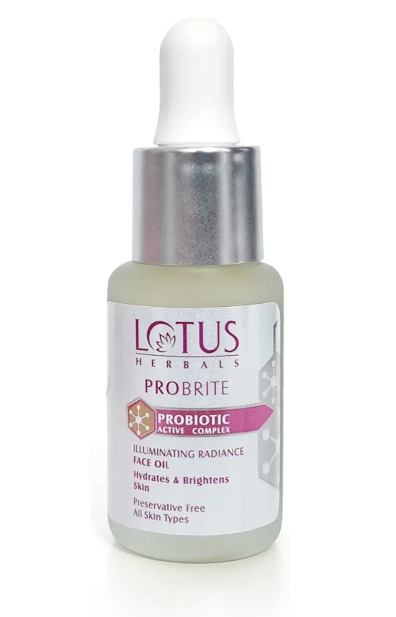 Face Serum- Lotus Herbals Probrite Illuminating Radiance Face Oil which Hydrates & Brightens Skin 15ml