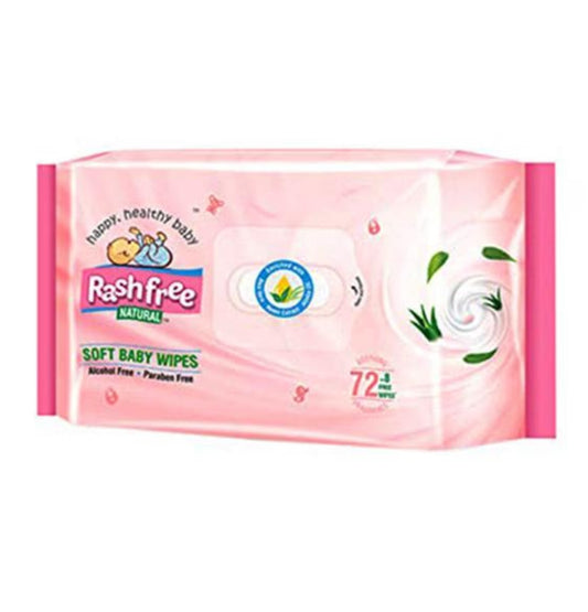 Wipes- Abbott Rashfree Natural Soft Baby Wipes Enriched with Aloe Vera, Neem, Vitamin-E and Jojoba Oil for Happy & Healthy Baby - Pack of 10 Pieces