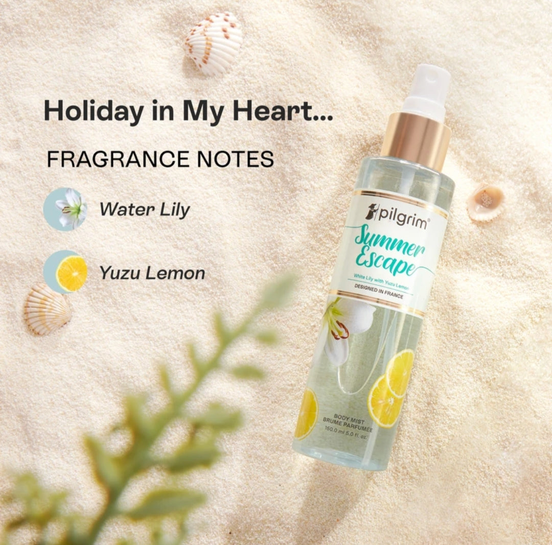 Perfumes & Deodorants- PILGRIM Summer Escape Body Mist with White Lily and Yuzu Lemon 150ml